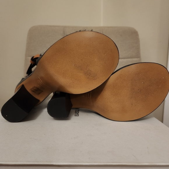 Isabel Marant Two Tone Leather Jenyd Shearling Block Heel Ankle Cuff Size 37 - Picture 4 of 8